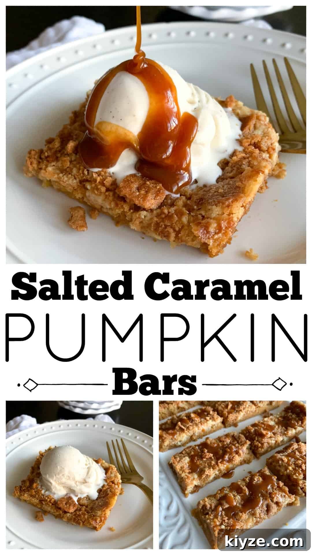 photo collage of pumpkin bars recipe