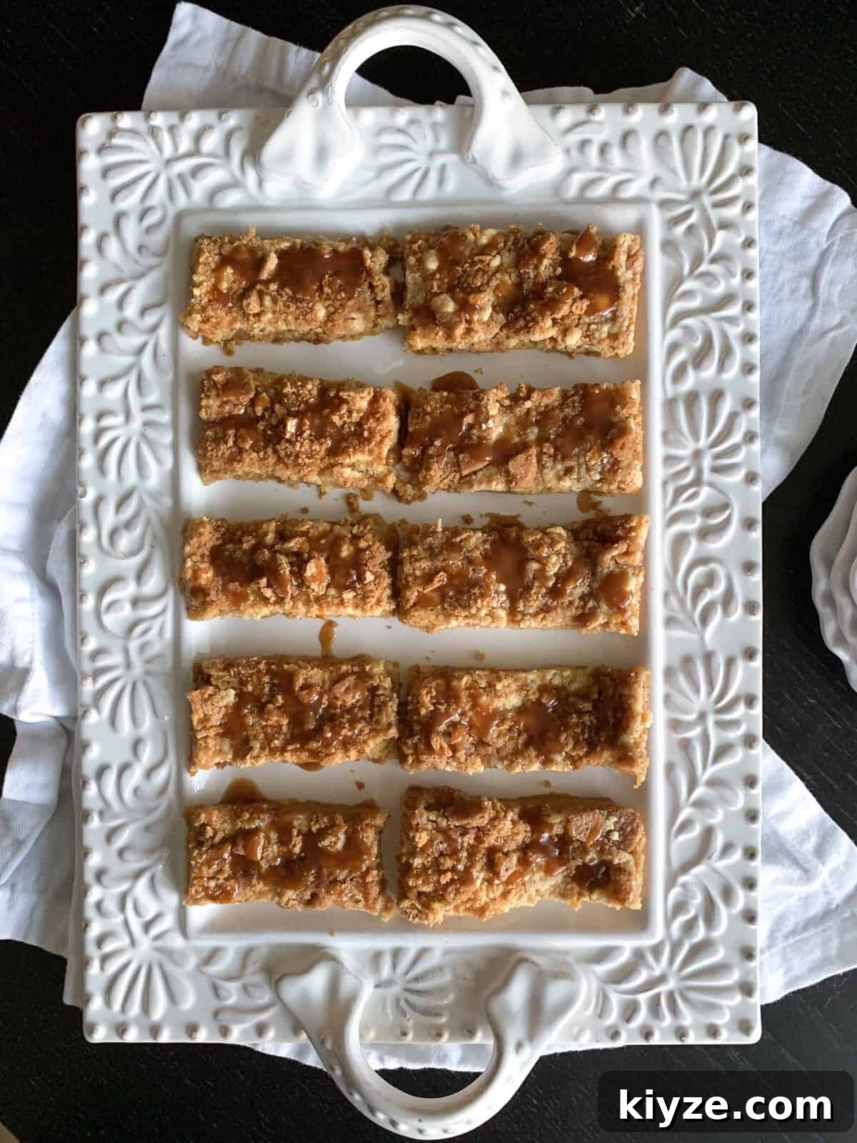pumpkin bars on serving tray