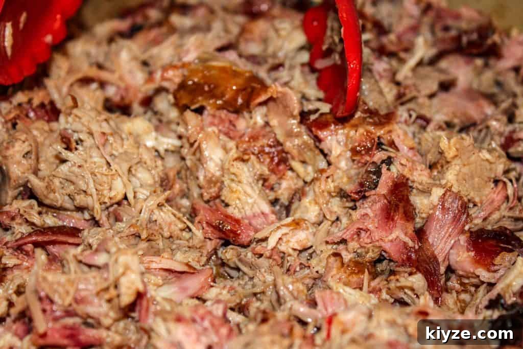 Smoked Hawaiian Pulled Pork with Pineapple Glaze 2 shredded hawaiian pulled pork